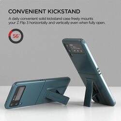 VRS Design QuickStand Modern Samsung Galaxy Z Flip 3 5G Case Cover with Kickstand - Ash Green